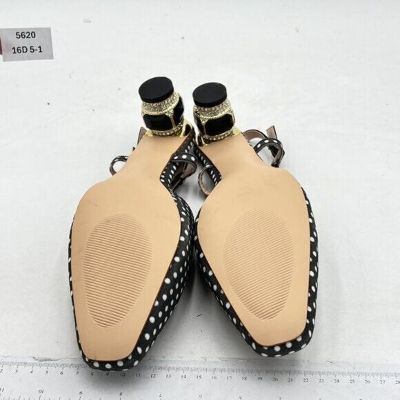 FSJ Women Fashion Square Toe Pumps Rhinestones Chunky Low Heel Cutout Slingback - Picture 6 of 7